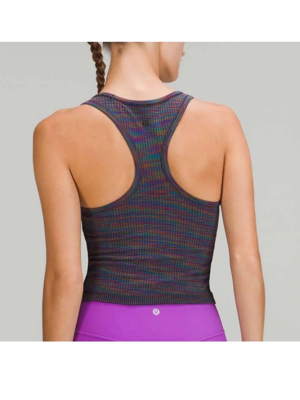 LULULEMON Ebb to Street Racerback Tank Multicolor Rainbow Size 14